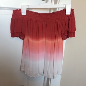 Ombré strapless top